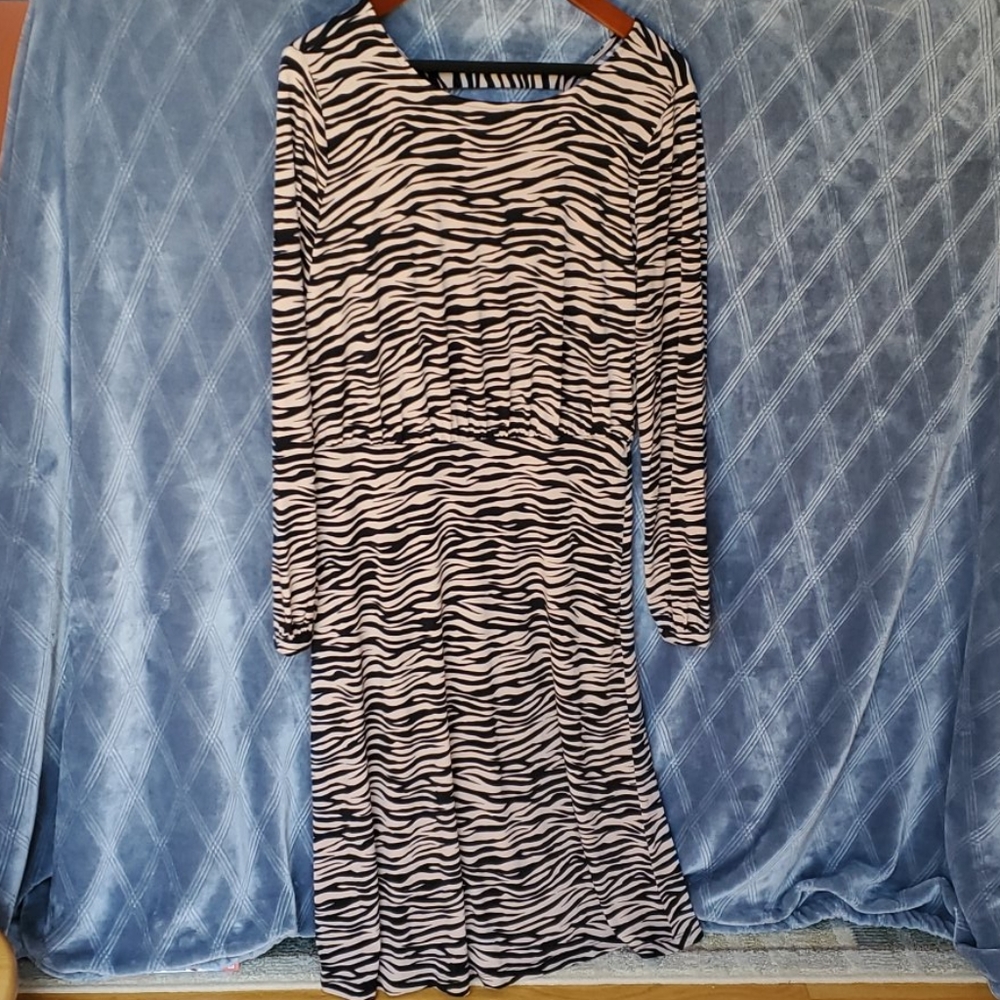 Loft Animal Print Midi Dress